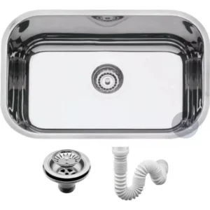 Cuba Pia Cozinha 46x30x14cm Inox 430 + Válvula E Sifão