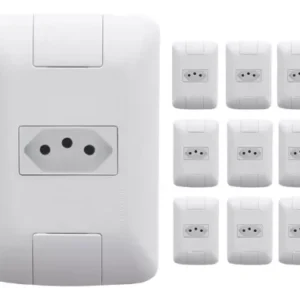 Kit com 10 Tomadas Simples 10A 4x2